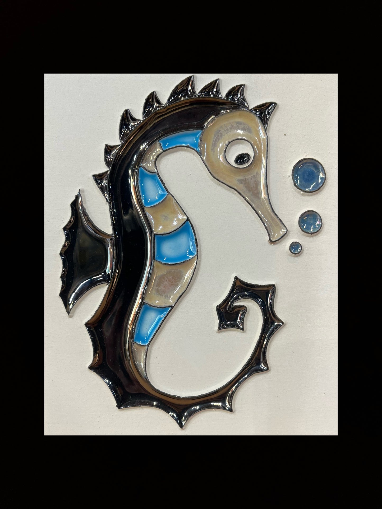 Tableau diffuseur d'huiles essentielles Hippocampe Bleu"