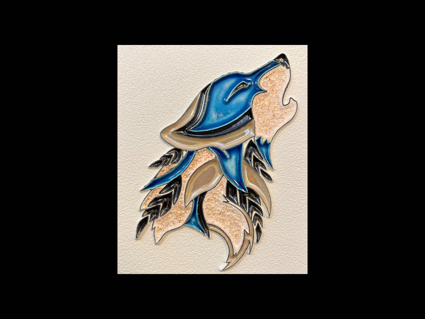 Tableau diffuseur d'huiles essentielles "Loup Bleu zapata"