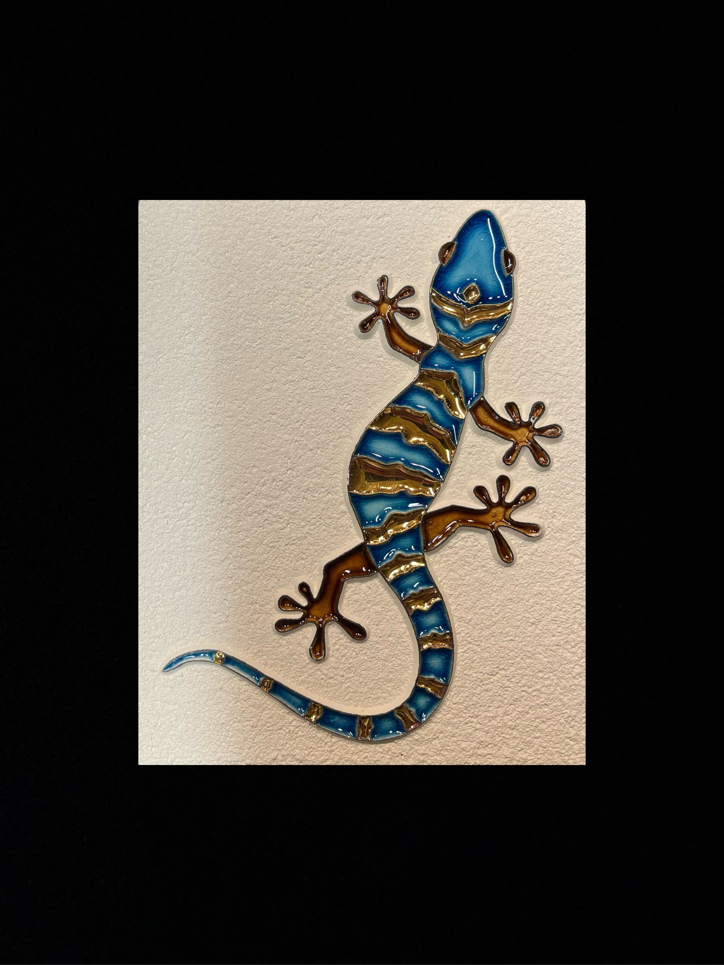 Tableau diffuseur d'huiles essentielles "Tarente bleue zapata dorée"