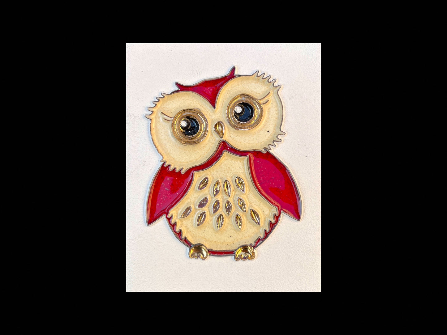 Essential oil diffuser painting "Golden red owl"