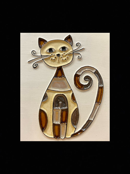 Tableau diffuseur d'huiles essentielles "chat sans or marron"