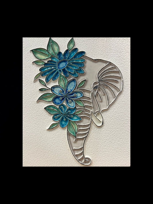 Essential oil diffuser painting "Double-sided African blue elephant"