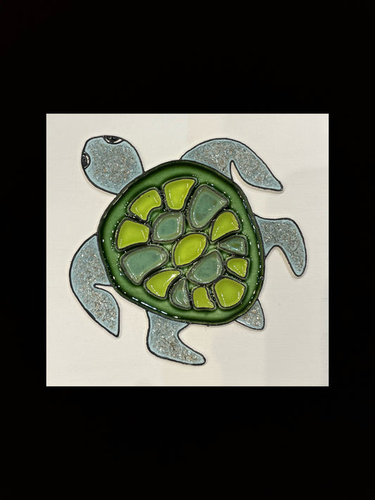 Tableau diffuseur d'huiles essentielles "Tortue verte sans or"