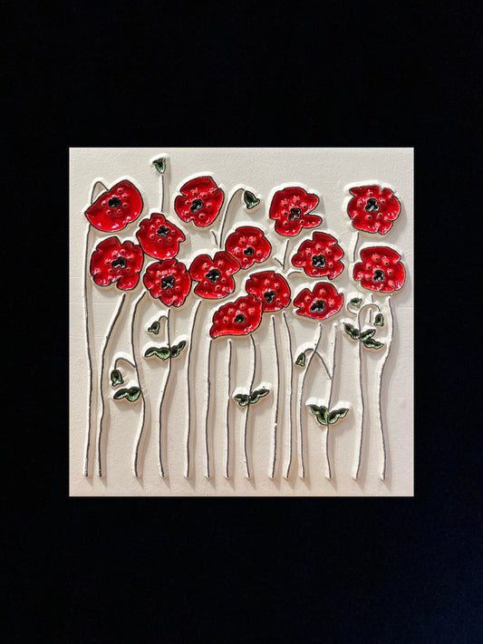 Tableau diffuseur d'huiles essentielles "Champ de coquelicot"