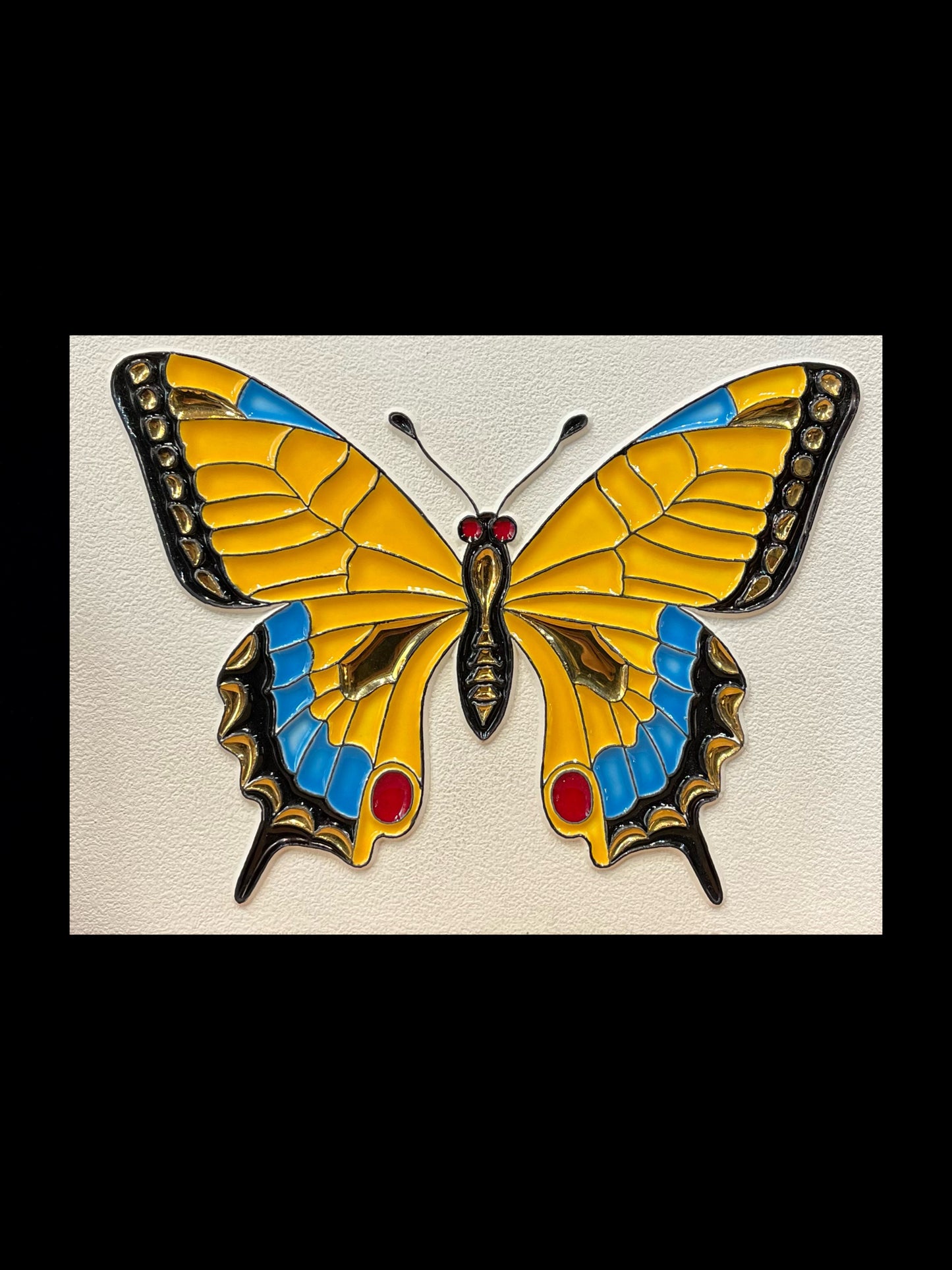 Tableau diffuseur d'huiles essentielles "Papillon Machaon jaune doré"