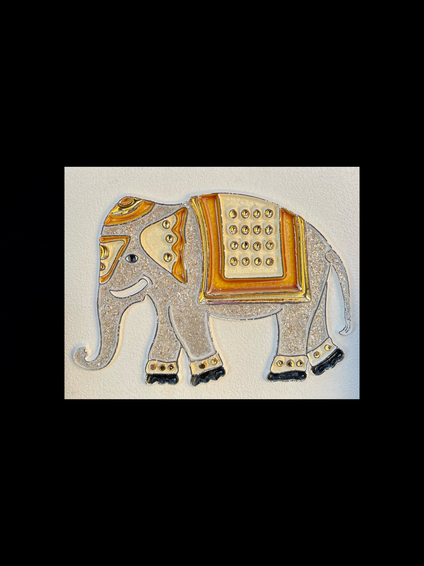 Essential oil diffuser painting "Golden honey yellow Indian elephant"