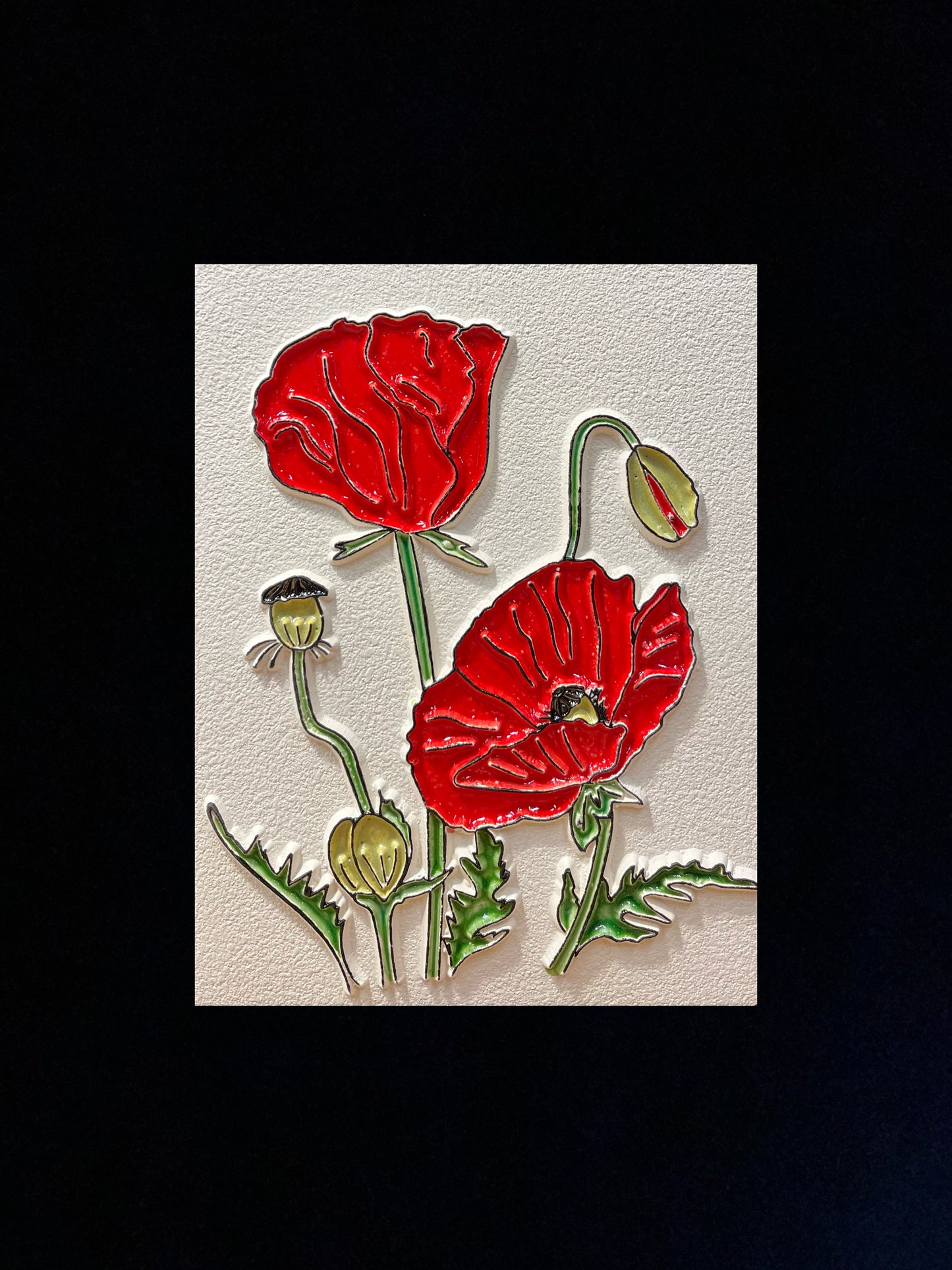 Tableau diffuseur d'huiles essentielles "Fleurs de coquelicot"