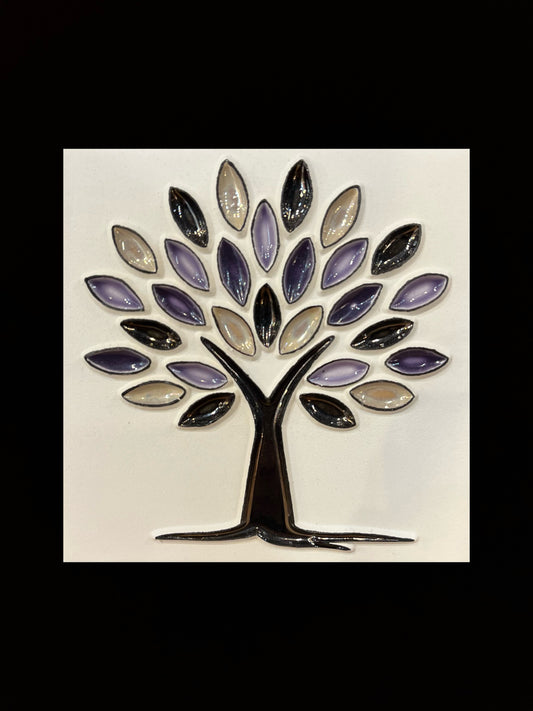 Tableau diffuseur d'huiles essentielles "Arbre de vie sans racine violet"