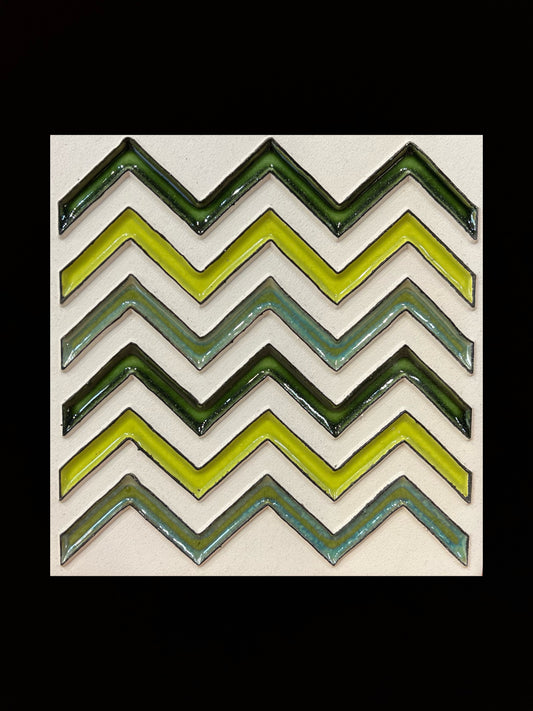 Tableau diffuseur d'huiles essentielles "Chevrons vert''