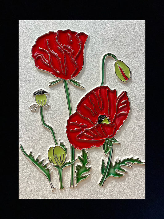 Tableau diffuseur d'huiles essentielles "Grandes fleurs de coquelicots"