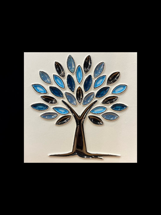 Tableau diffuseur d'huiles essentielles "Arbre de vie sans racines bleu"