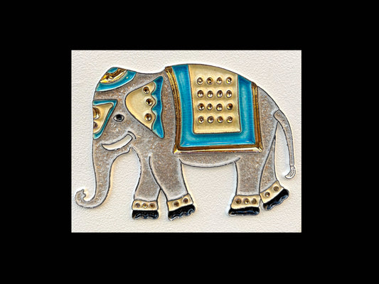 Diffusorgemälde für ätherische Öle „Goldener aquamarinblauer indischer Elefant“