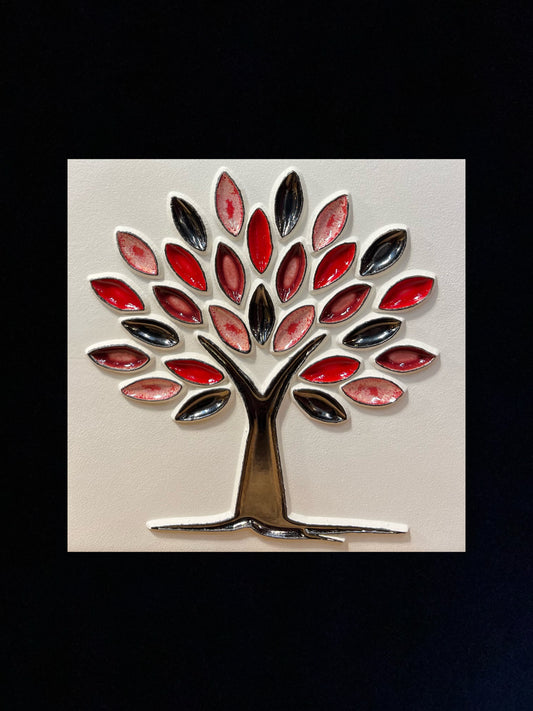 Tableau diffuseur d'huiles essentielles "Arbre de vie rouge"