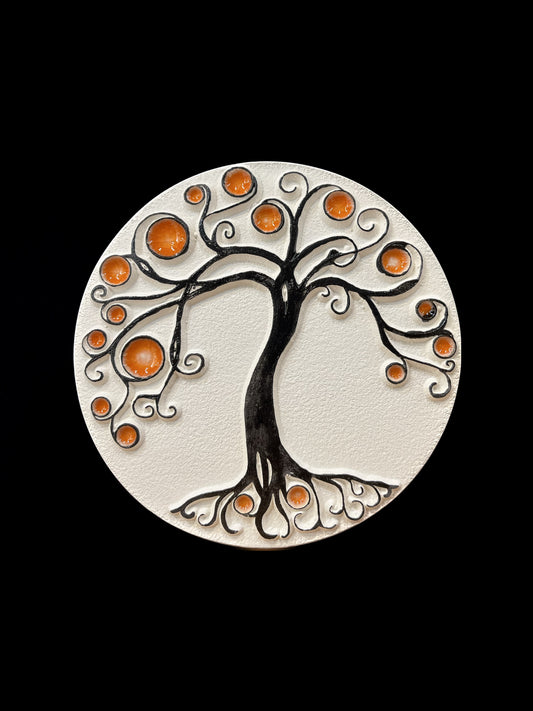 Tableau diffuseur d'huiles essentielles "arbre de vie orange avec racines "