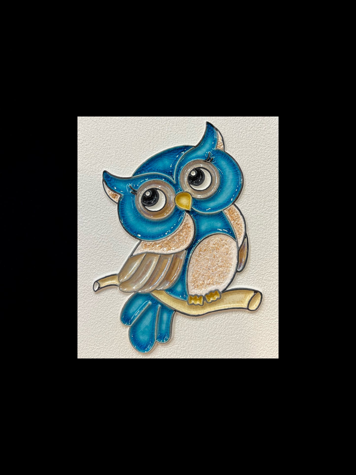 Essential oil diffuser painting "Aquamarine blue owl"