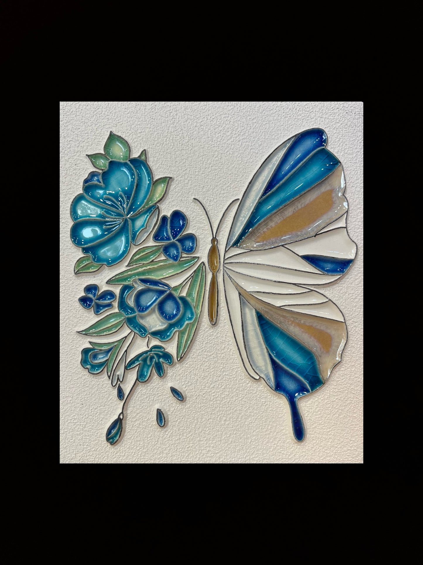 Essential oil diffuser painting "Double-sided blue butterfly"