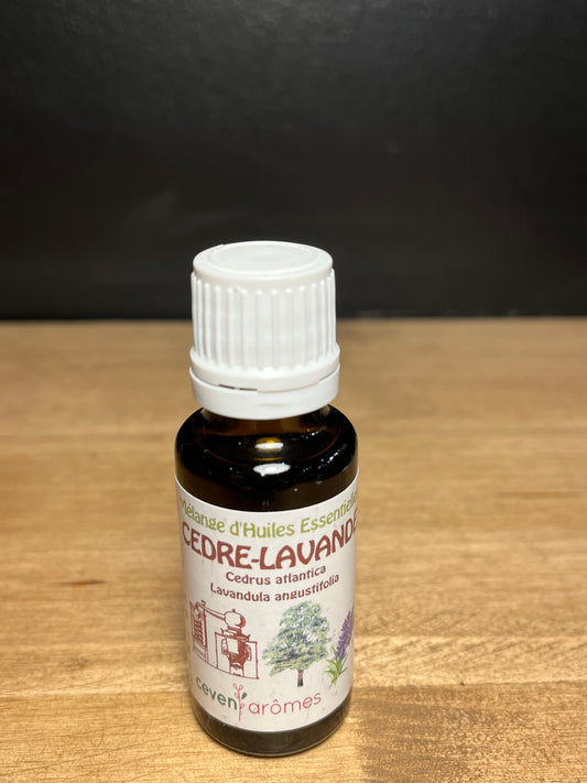 Huile essentielle synergie de "Cèdre-Lavande" 20 ml